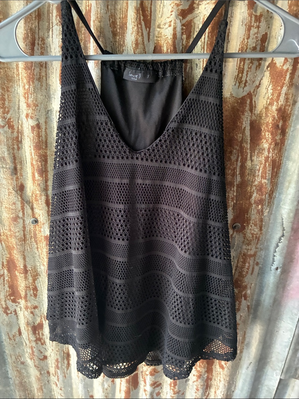 Love Black Crochet V-Neck Camisole